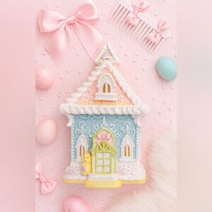 Sugar Cookie Pastel Gingerbread House Lighted Easter Decor Victorian Style NWT